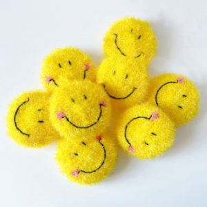 스마일 아크릴 수세미