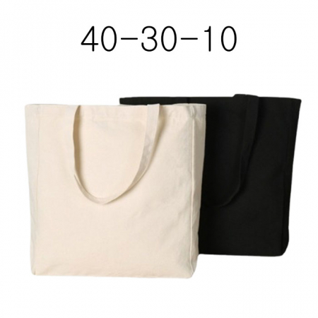 베이스무지 에코백 40-30-10cm 미색 블랙 #2