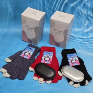 핫팩 손난로 보조배터리 +  보온 장갑 방한용품 답례품