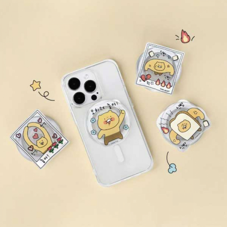 카카오프렌즈 슬로피 클리어 춘식이 에폭시 맥스탠드 톡 맥세이프 호환 스마트 그립 홀더 톡 #3