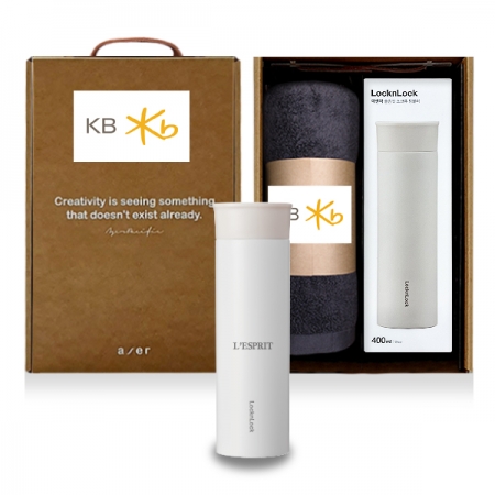 레스쁘리 고급 텀블러세트 AA, 락앤락 슬림핏 스크류 텀블러400ml + 타올 #3