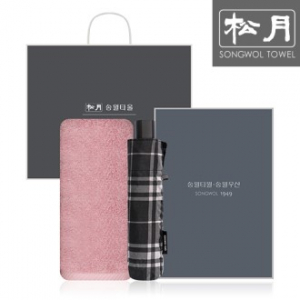 송월 SWU 3단 뉴모던체크 우산 1P + 헤스티지 타올 1P