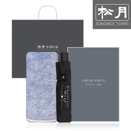 송월 CM 3단 뉴폰지 우산 1P + 솔리드혼방사 타올 1P #2