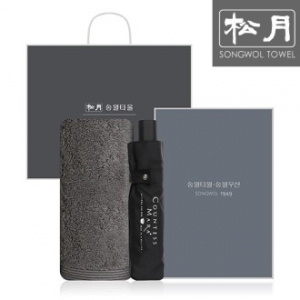 송월 CM 3단 뉴폰지 우산 1P+헤비무지 타올 1P
