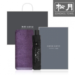 송월 CM 3단 뉴폰지 우산 1P + 뱀부프리미엄무지 타올 1P