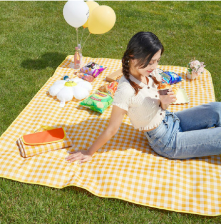 접이식 감성 체크 돗자리 방수 매트 휴대용 #2