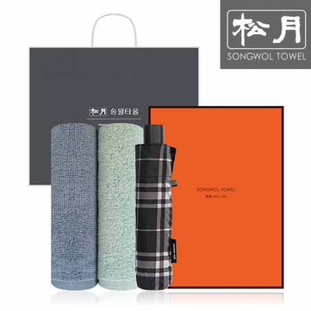 송월 SWU 3단 뉴모던체크 우산 1P + 라이트무지 타올 2P #2