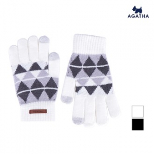 아가타 여성용 아가일 니트장갑