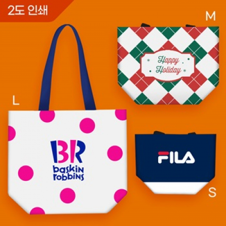 친환경 R PET 2도/주문제작 검정내피 리유저블백 (고밀도,중량 200g)(S/M/L) #2