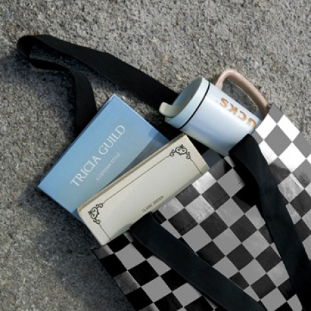 친환경 R PET 1도/주문제작 검정내피 리유저블백 (고밀도,중량 200g)(S/M/L) #3