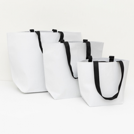 친환경 인증 R-PET 검정내피 고밀도 리유저블백 (중량 170g)(소,중,대) #4