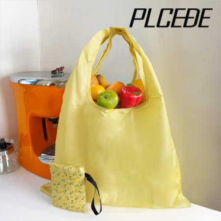 플씨드 꽃무늬 파우치 옐로우 일체형 장바구니 #2