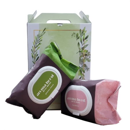 아로마 부스트 드라이시트 80매 2P 선물박스 튤립1,그리너리1 // 물티슈 타입 #2