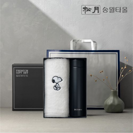 송월 프리미엄 선물 세트, 스누피 리버40 1P + 스마트온도텀블러 500ml 1P #3