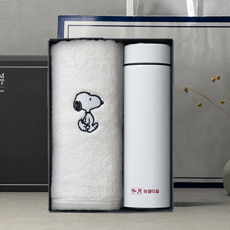 송월 프리미엄 선물 세트, 스누피 리버40 1P + 스마트온도텀블러 500ml 1P #5
