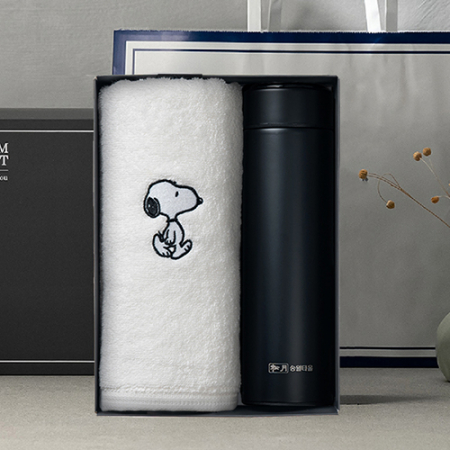 송월 프리미엄 선물 세트, 스누피 리버40 1P + 스마트온도텀블러 500ml 1P #6