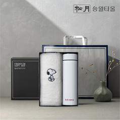 송월 프리미엄 선물 세트, 스누피 리버40 1P + 스마트온도텀블러 500ml 1P