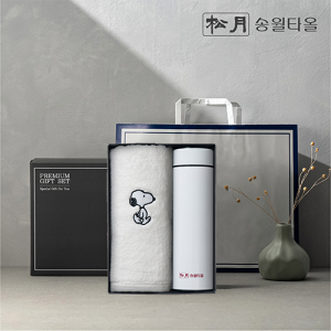 송월 프리미엄 선물 세트, 스누피 리버40 1P + 스마트온도텀블러 500ml 1P