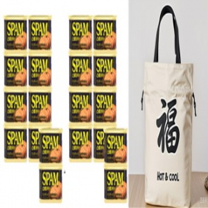 스팸20개+흰색 복주머니 보온보냉백 선물세트