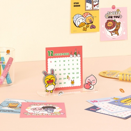 카카오프렌즈 새날 선물세트9 옐로우, 위클리플래너 + 아크릴탁상캘린더 #4
