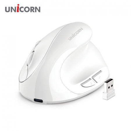 유니콘 FX-700B 버티컬 무선마우스 2.4G BT 듀얼모드 손목보호 VDT증후군예방 USB충전식 #5