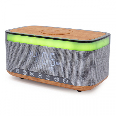 액센 BS53 우드 고속 무선충전 화이트 노이즈 블루투스 시계 스피커 #2