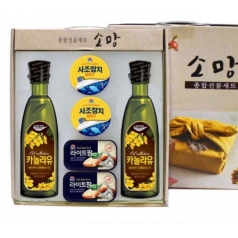 6p 카놀라유2병+ 사조참치2+ 라이트팜2 명절 선물 세트 설날 선물/ 사은품 답례품 추석 스팸 해바라기유 식용유 설선물 햄선물