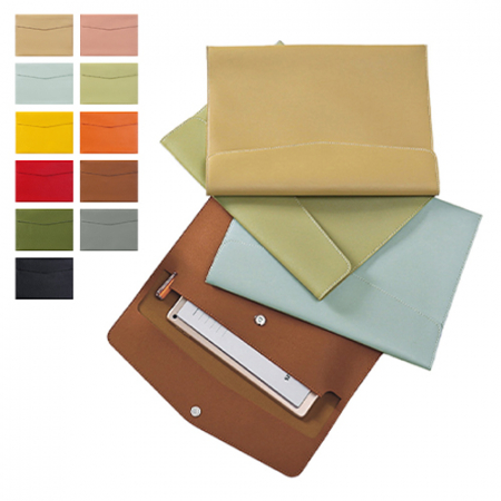 데일리 레더 A4 서류 파우치, 가죽 바인더 보관홀더 사무 문구 #2