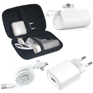 여행용충전기 세트 고속 C, 보조배터리 충전기 케이블 파우치