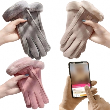 여성용 스웨이드장갑 스마트폰 터치장갑 겨울장갑 털장갑 #2