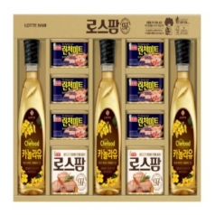 롯데햄 로스팜97 프리미엄특호 에코 선물세트, 로스팜97x2 런천x6 카놀라유x3, 10+1