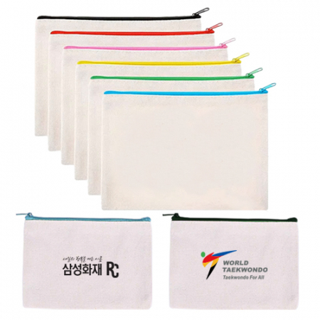 칼라지퍼에코파우치 광목파우치 21x15 #2