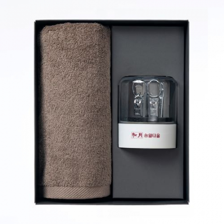 루티네 송월 프리미엄 선물 세트, 송월 뉴 컬러 무지40 1P + 쓰리세븐 KR-050C 손톱깎이 세트 1P #4