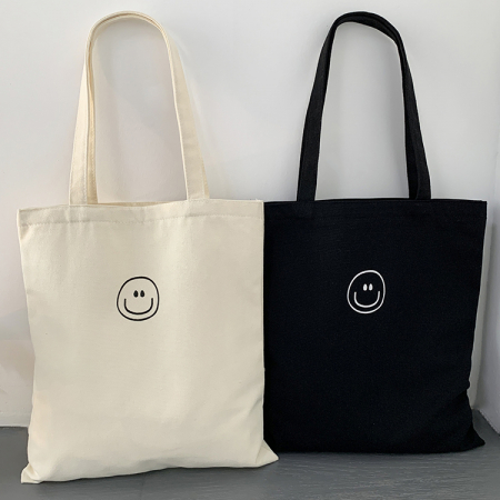 스마일 대형 에코백 캔버스백 보조가방 학원가방 #3