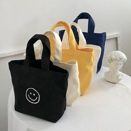 스마일 미니 에코백 캔버스백 보조가방 학원가방 #4
