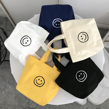 스마일 미니 에코백 캔버스백 보조가방 학원가방 #2