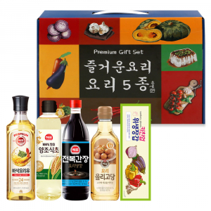 프리미엄 오일 선물세트5종세트 A타입, 요리유 + 전복간장 + 양조식초 + 요리 올리고당 + 맛술