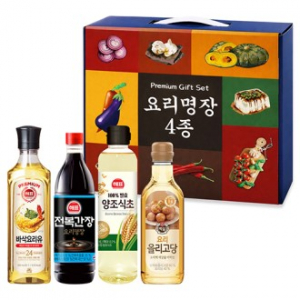 요리명장 프리미엄 오일 선물세트4종세트, 요리유 + 양조식초 + 전복간장 + 요리올리고당