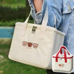 다온 곰돌이 사각보냉백 보온가방 도시락가방 런치백 쿨러백