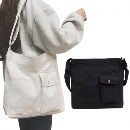다온 크로스에코백 캔버스에코백 지퍼에코백 포켓에코백 #2