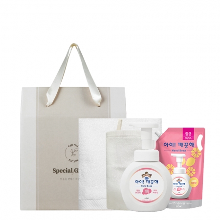 더마음가는선물set 150g수건 아이깨끗해핸드워시 본품과 리필 45g행주 4종 #2