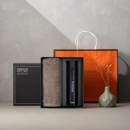 송월 프리미엄 선물 세트, 송월 뉴 컬러 무지40 1P + 전동와인오프너 1P #4