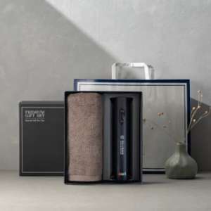 송월 프리미엄 선물 세트, 송월 뉴 컬러 무지40 1P + 전동와인오프너 1P