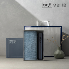 송월 프리미엄 선물 세트, 송월 라이트 무지40 1P + 전동와인오프너 1P