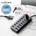 작은이미지: 유니콘 NH-700SW USB3.2 Gen1 7포트 USB허브 개별전원스위치 케이블 길이 1.2M #9