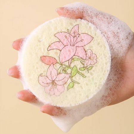 미니 원형 플라워 압축 스펀지 수세미 K2521 #2