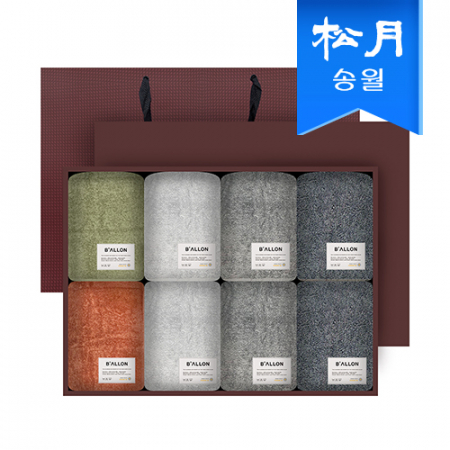 [송월타월] 발론 타월 호텔수건 페이스 타올 210g 코마 40수 5컬러 8매 수건세트 쇼핑백 #2