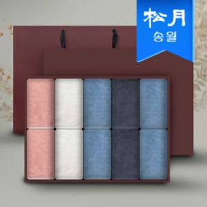 [송월타월] 180g 코마 40수 10매 세면타올 선물세트 쇼핑백