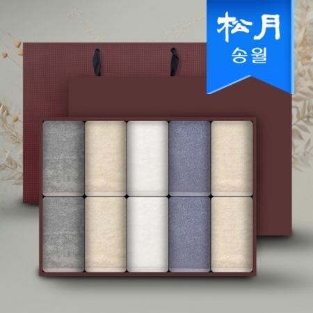 [송월타월] 160g 코마 40수 10매 세면타올 선물세트 쇼핑백 #2