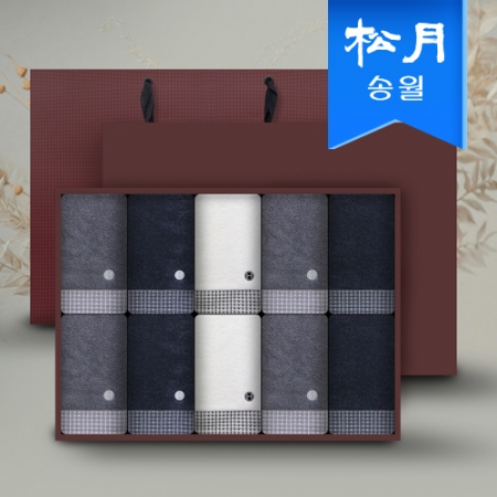 [송월타월] 호텔컬렉션 톤 170g 10매 세면타올 선물세트 쇼핑백 #2